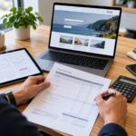 Professionista che valuta costi e preventivo per la realizzazione di un sito web